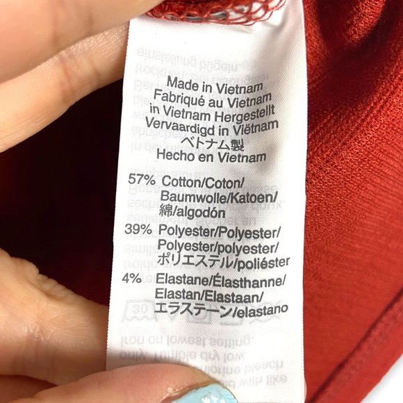 J. Crew Textured V-Neck Three Quarter Sleeve Top Size Small Burnt Orange/Rust - Picture 7 of 9